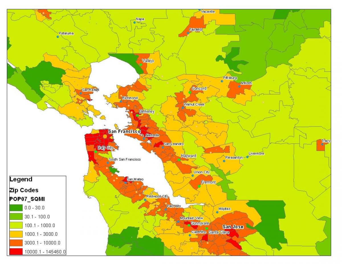 Карта на Сан Франциско население