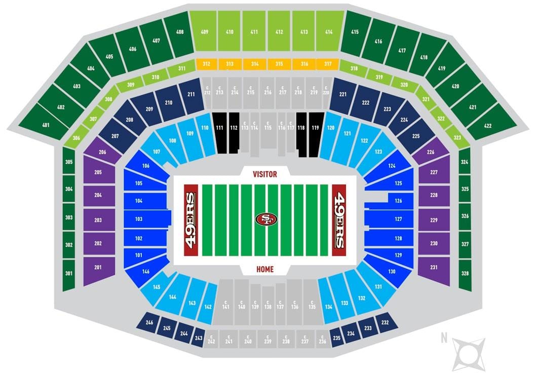 Карта на 49ers паркинг 