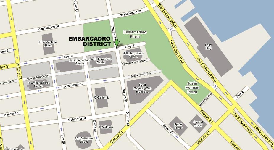 Карта на embarcadero Сан Франциско
