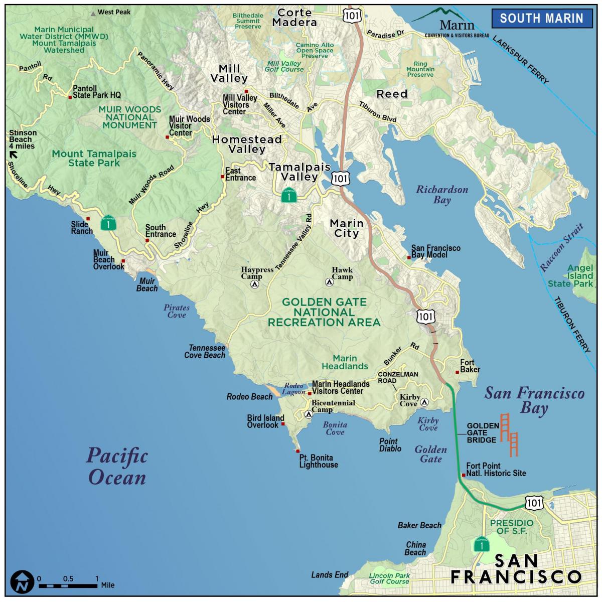 Карта на redwood шума Сан Франциско