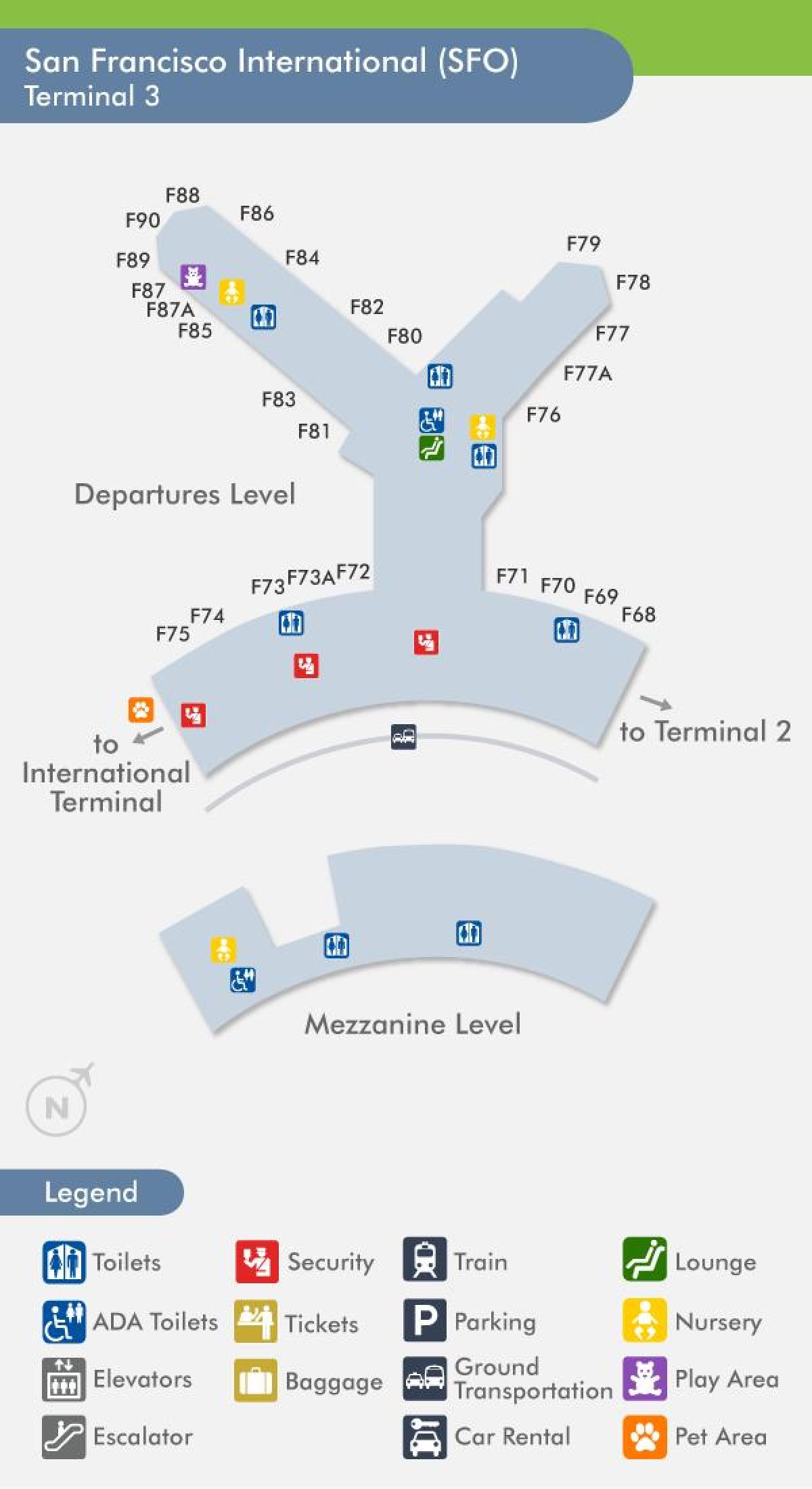 SFO аеродром мапата терминал 3