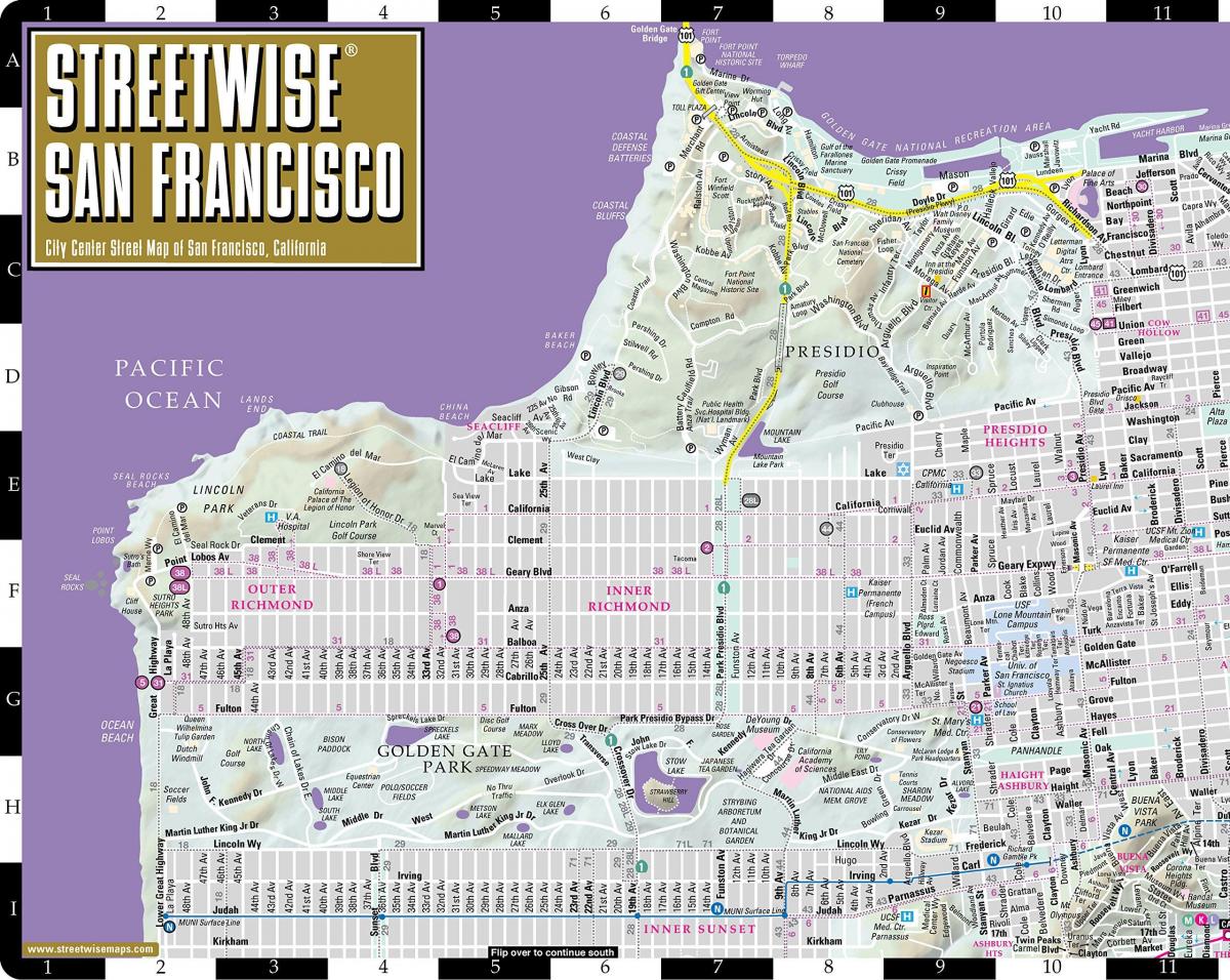 Карта на streetwise Сан Франциско