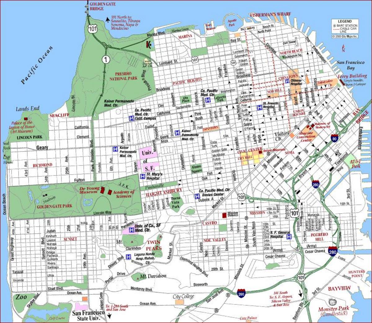 Сан Франциско va медицински центар мапа