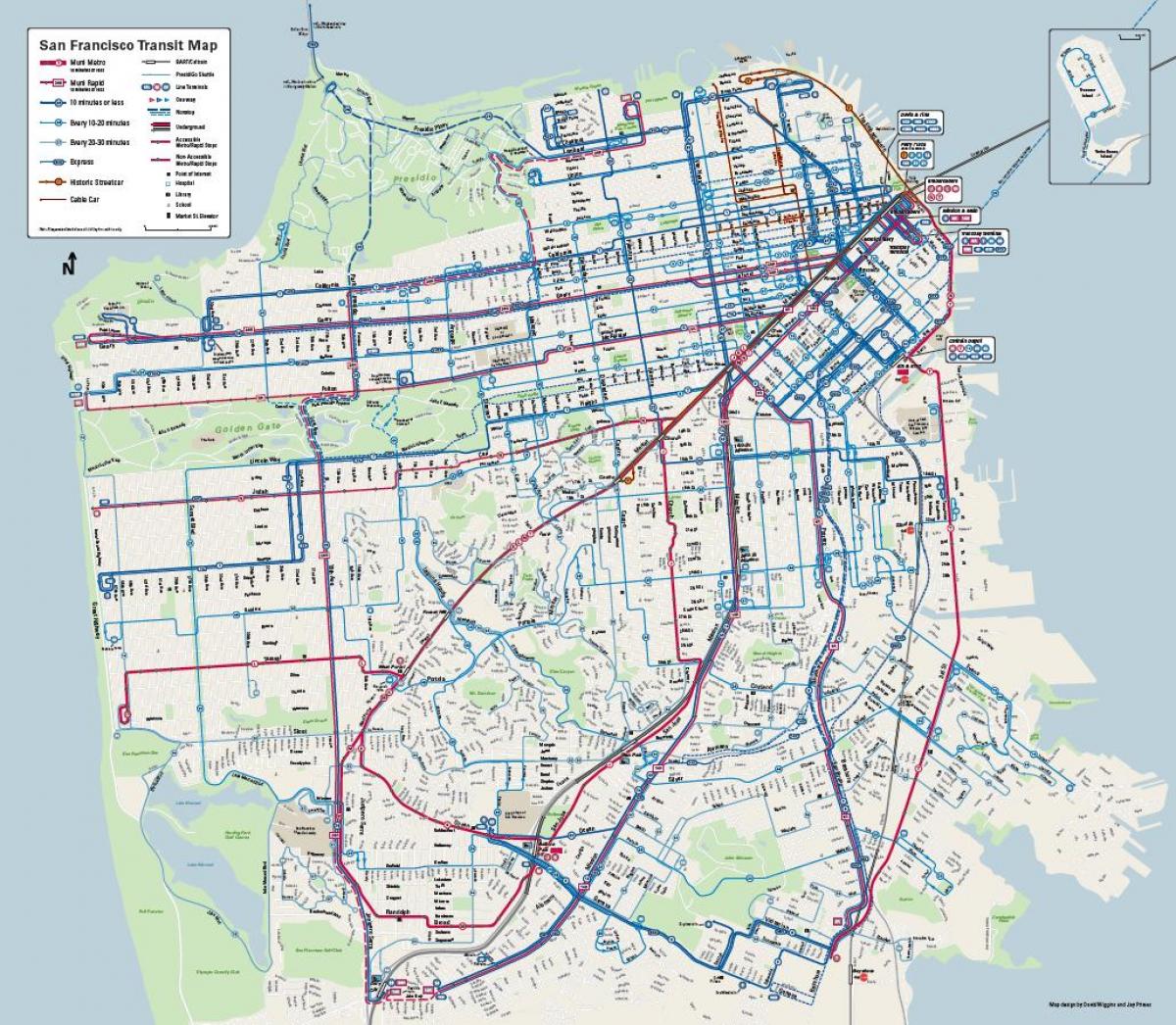 Сан Франциско автобус систем мапа