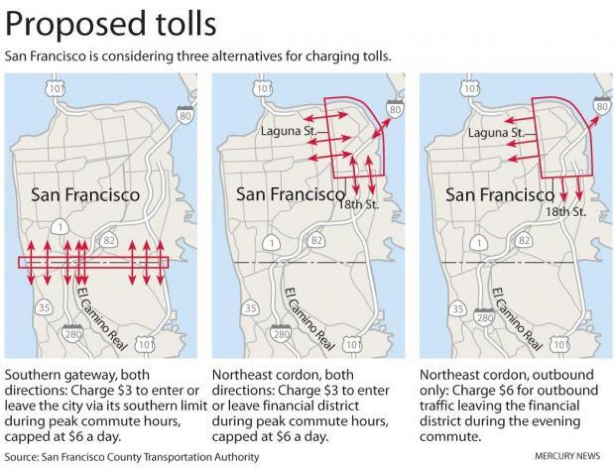 Карта на Сан Франциско tolls