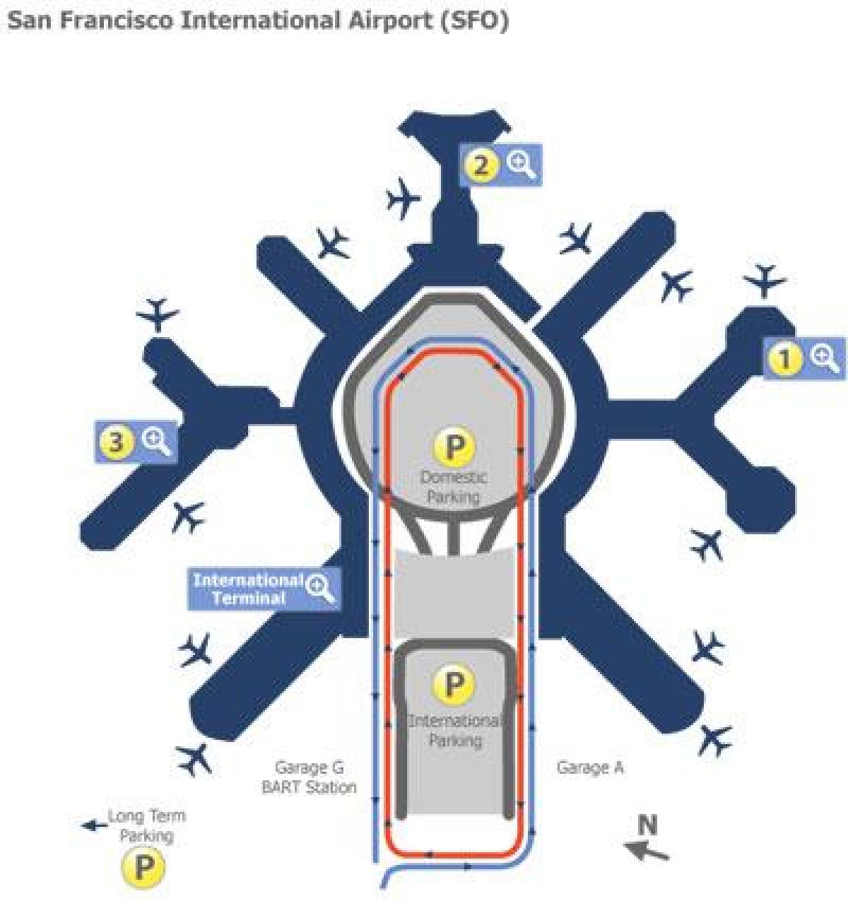Сан Франциско аеродром портата мапа