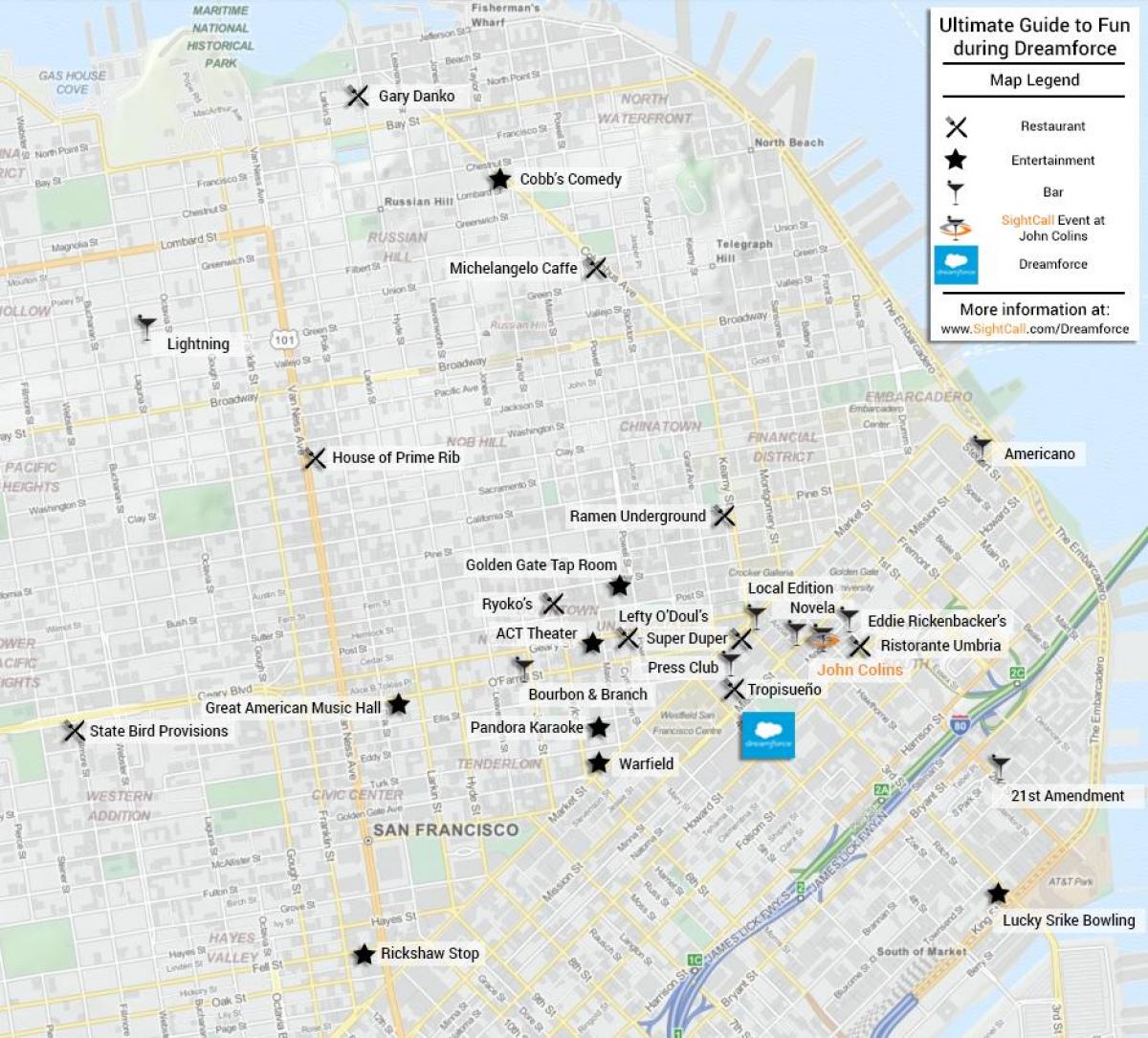 Карта на Сан Франциско бар