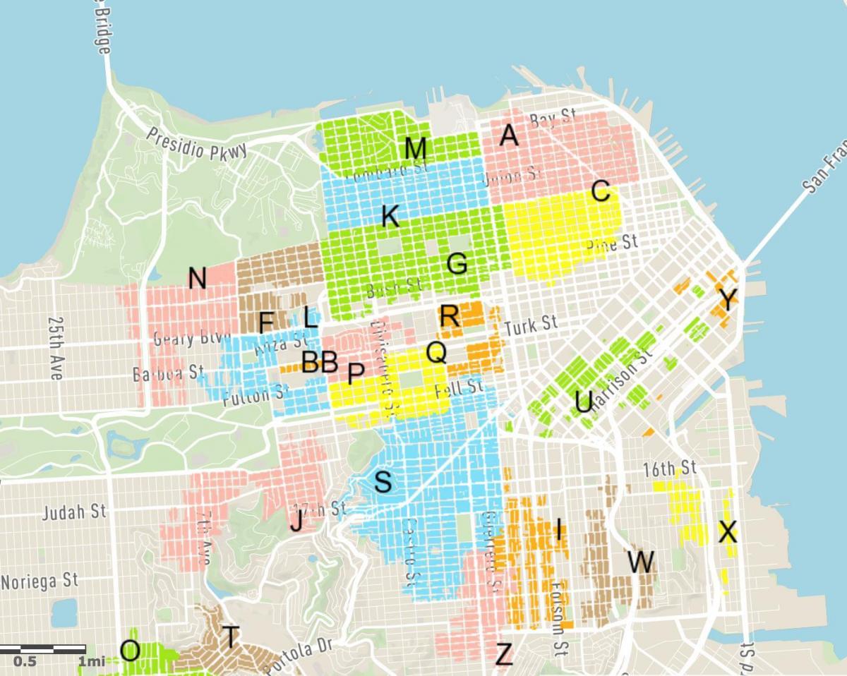 бесплатни улица паркинг Сан Франциско мапа
