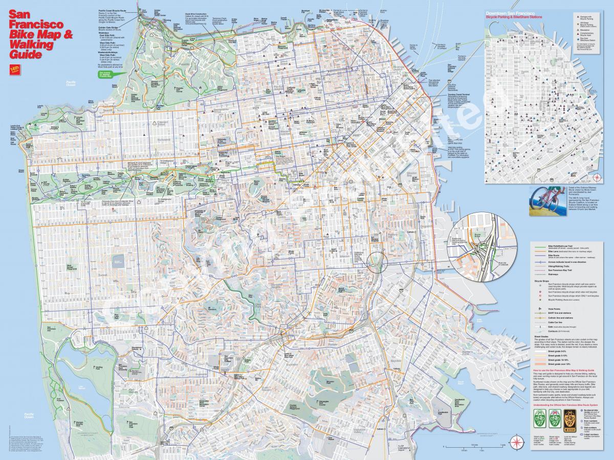 Карта на Сан Франциско велосипед