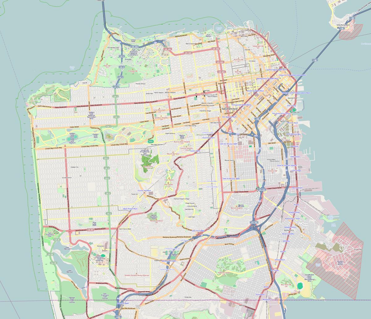 Карта на Сан Франциско преглед