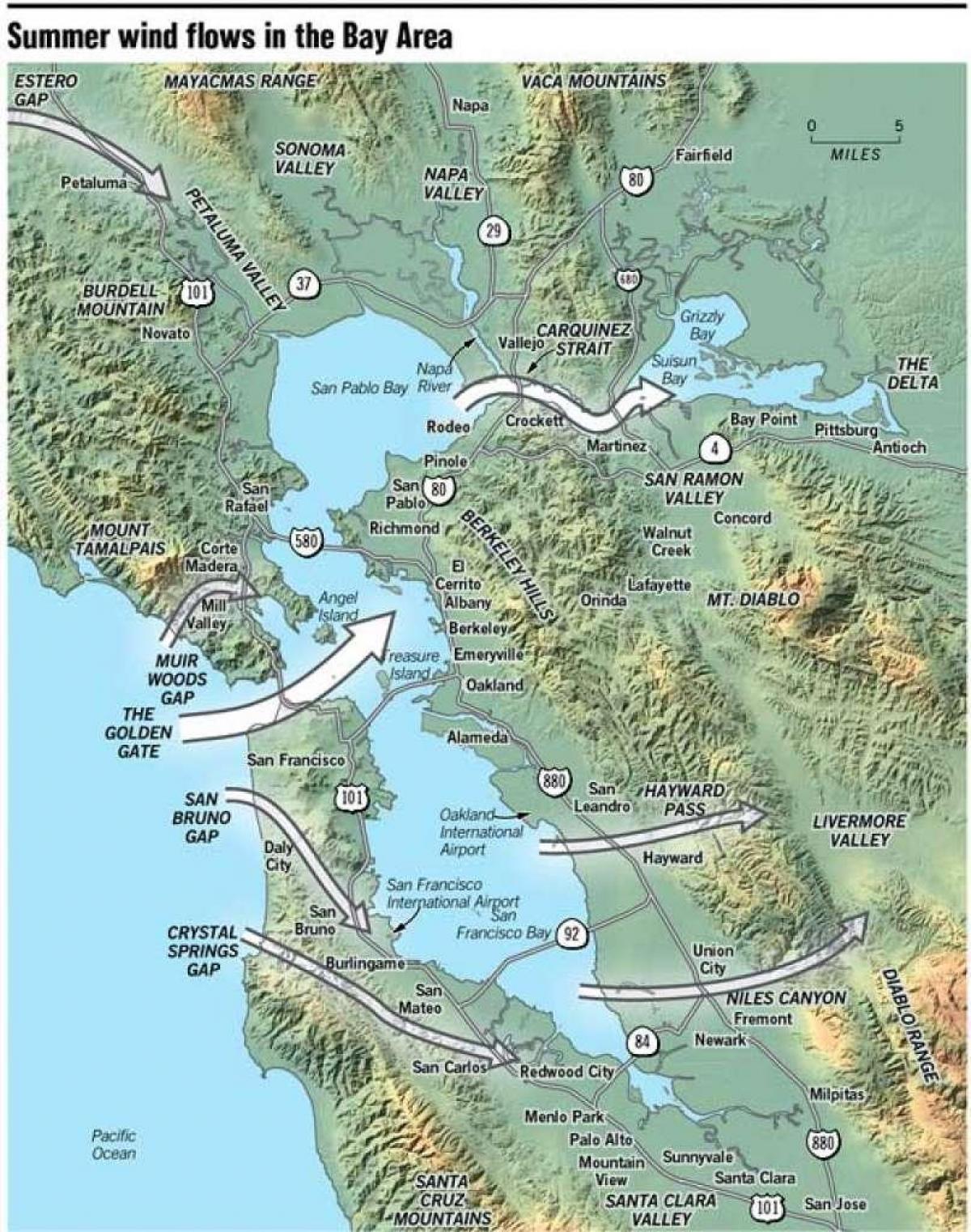 Карта на Сан Франциско микроклима