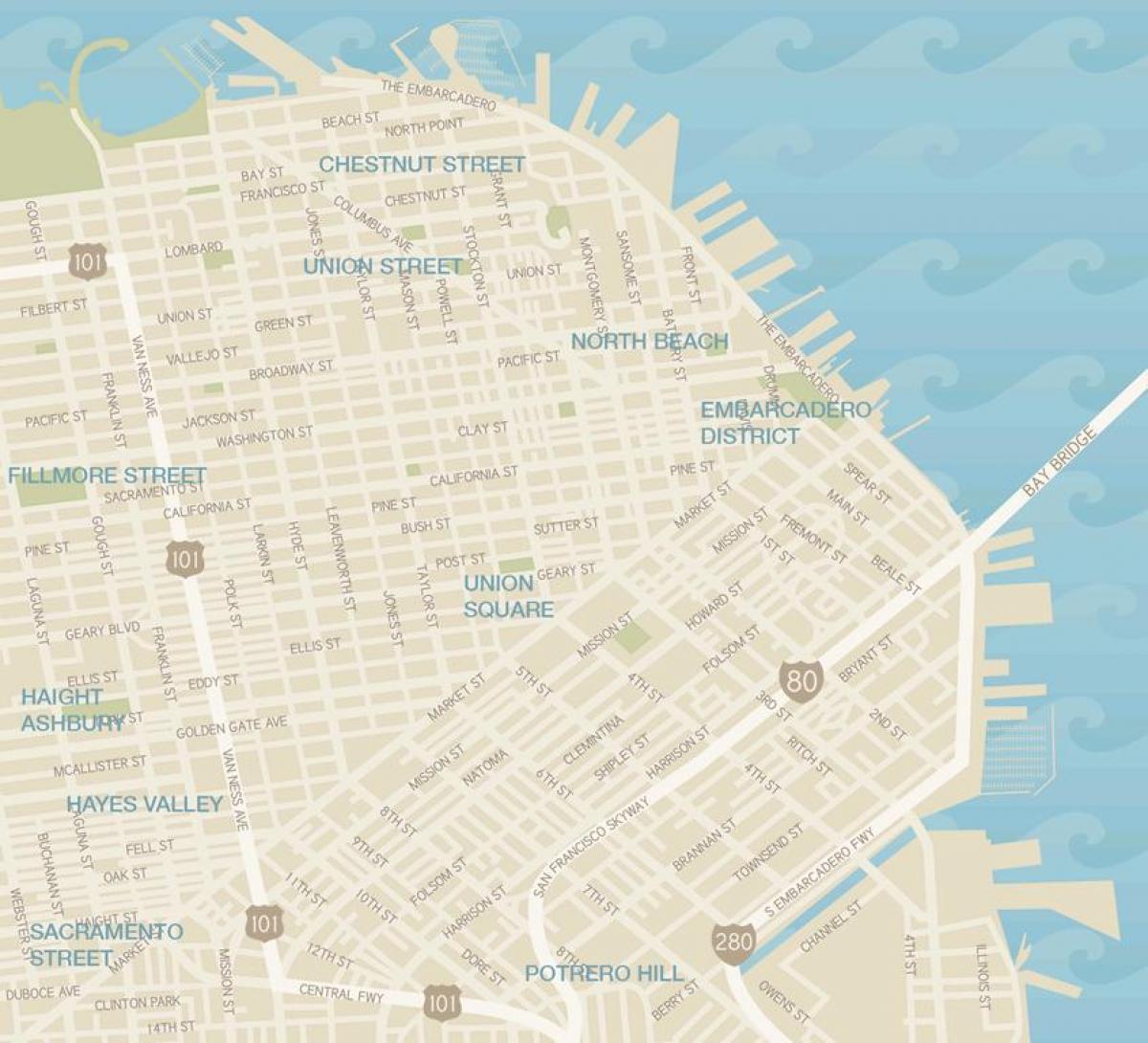 Карта на Сан Франциско облека област