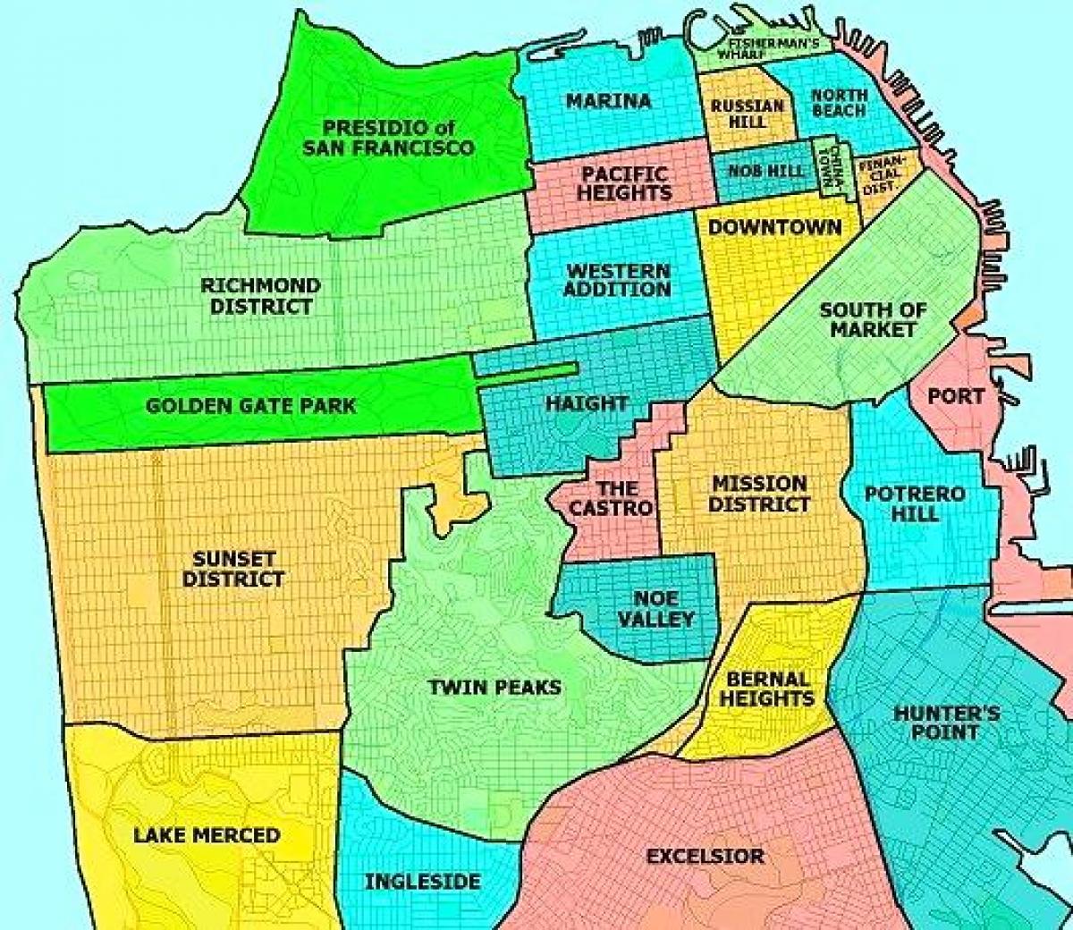 во предградието Сан Франциско мапа