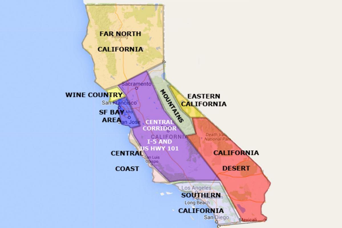Сан Франциско во калифорнија на мапата