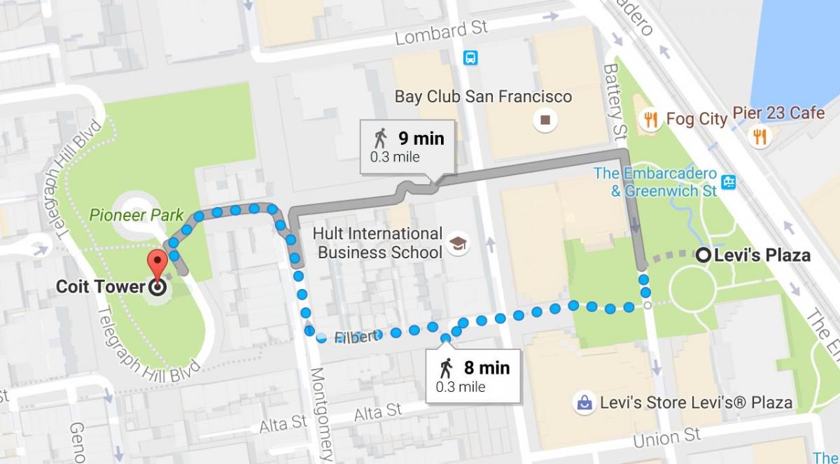 Карта на Сан Франциско само водени прошетка