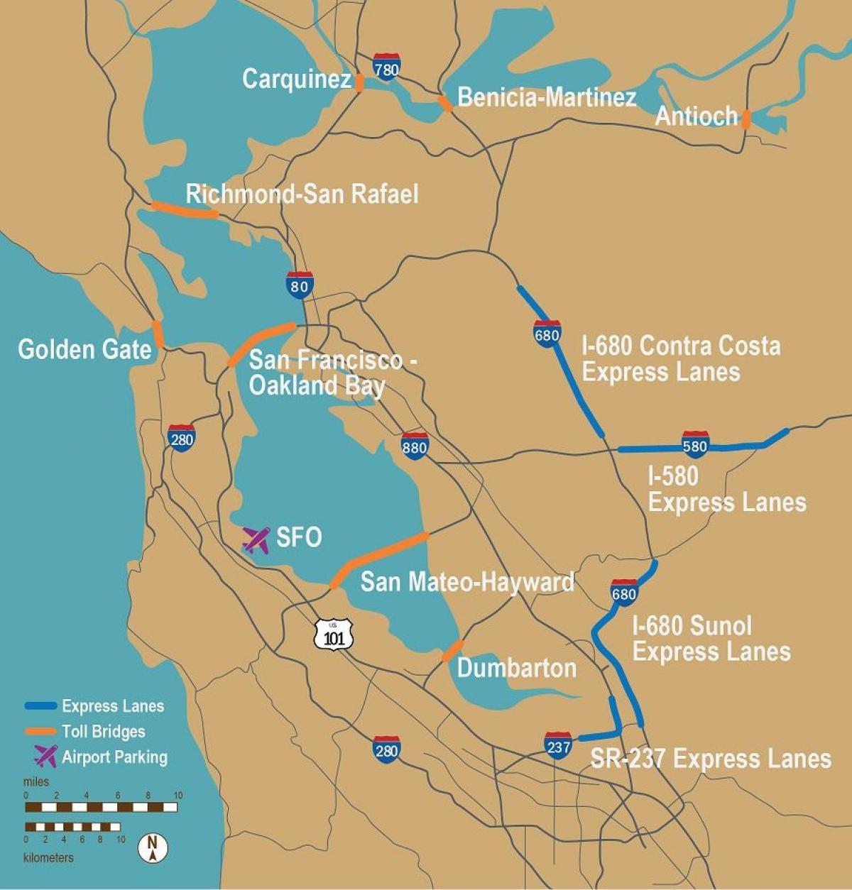 се патиштата Сан Франциско мапа