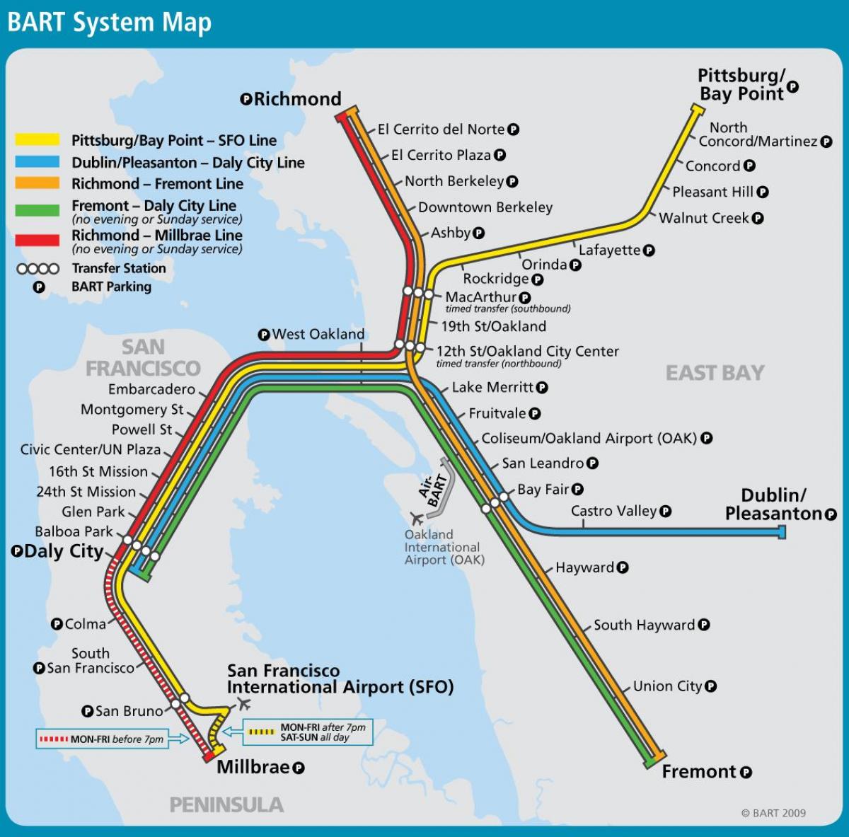 Сан Франциско барт системот мапа