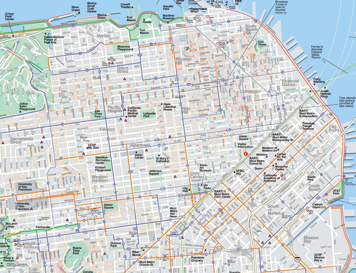 Карта на детални Сан Франциско