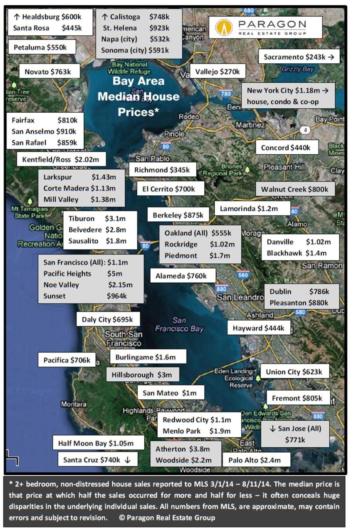 Карта на заливот област домување цени