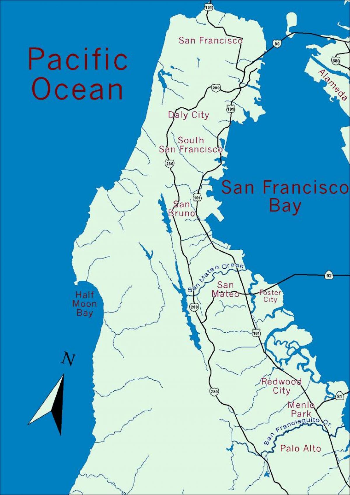 Карта на заливот област полуостров