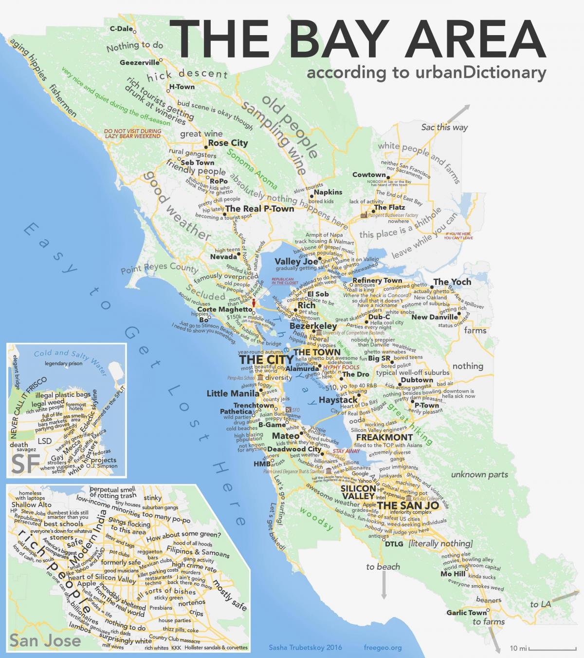 Сан Франциско мапата области