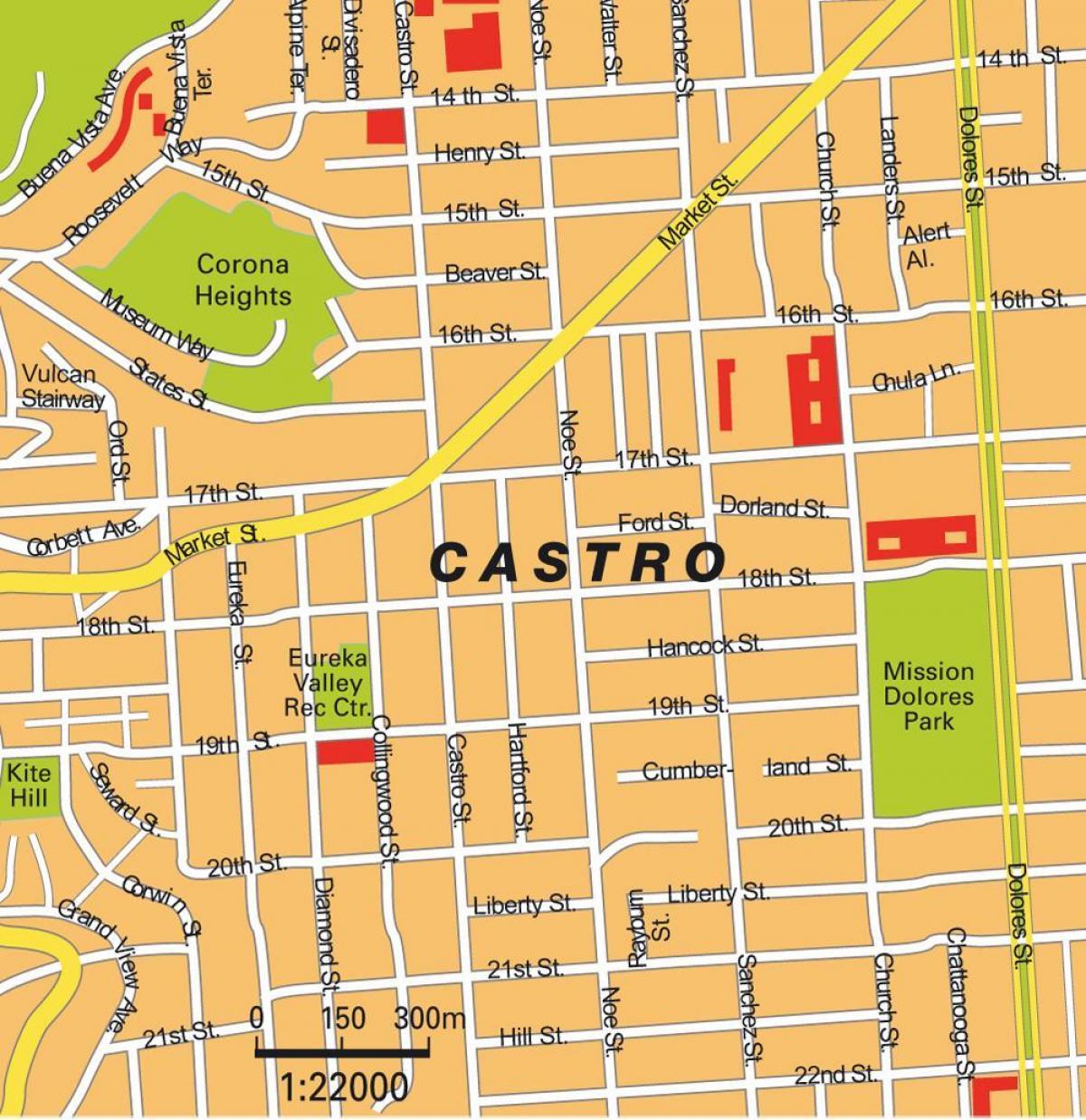 карта на кастро област во Сан Франциско
