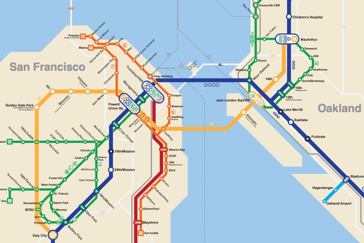 Сан Франциско подземни мапа