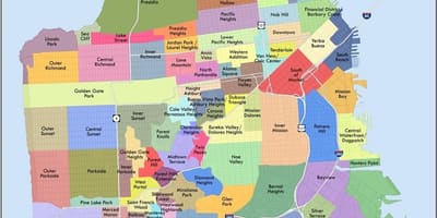 San Francisco bay area соседството мапа
