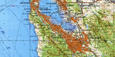 San Francisco bay area топографски мапа