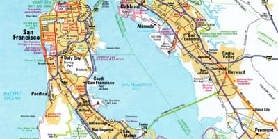 Карта на заливот област freeway 