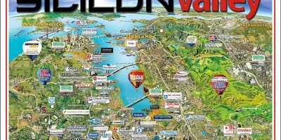 Силиконската долина област на мапата