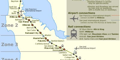 Сан Франциско caltrain мапа