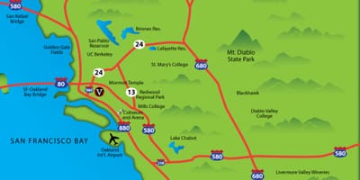Карта на east bay област ca