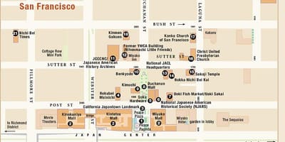 Карта на japantown Сан Франциско