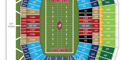 Карта на San Francisco 49ers стадионот