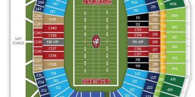 Карта на San Francisco 49ers стадионот