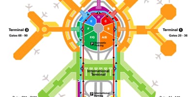 Сан Франциско аеродромски терминал мапа
