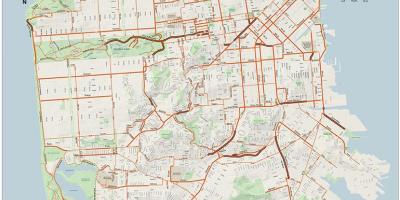 Сан Франциско велосипед мапа