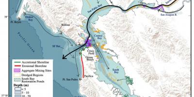 Карта на Сан Франциско заливот длабочина