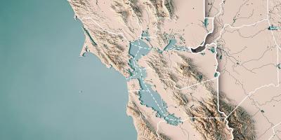 Карта на Сан Франциско заливот топографски 