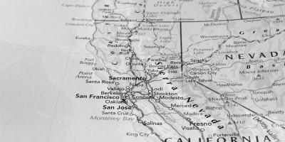 Црна и бела карта на Сан Франциско