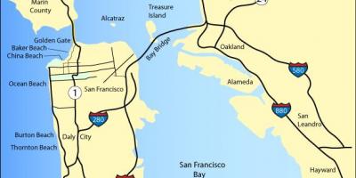 Карта на Сан Франциско плажи
