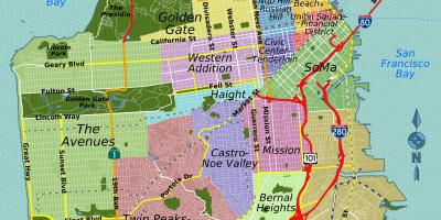 Улична карта на Сан Франциско во калифорнија