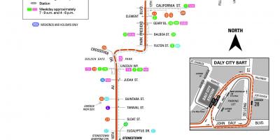 Сан Франциско автобус 28 маршрутата на мапата