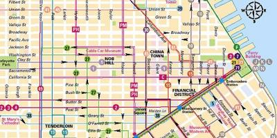 Жичарница линии Сан Франциско мапа
