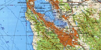 San Francisco bay area топографски мапа