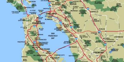 Карта на Сан Франциско област градови