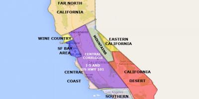 Карта на северна калифорнија во Сан Франциско