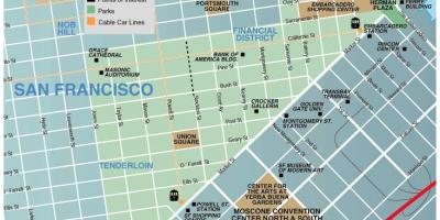 Карта на унијата плоштадот област Сан Франциско