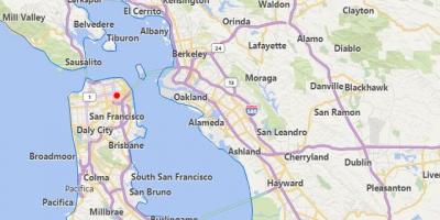 Карта на калифорнија градови во близина на Сан Франциско